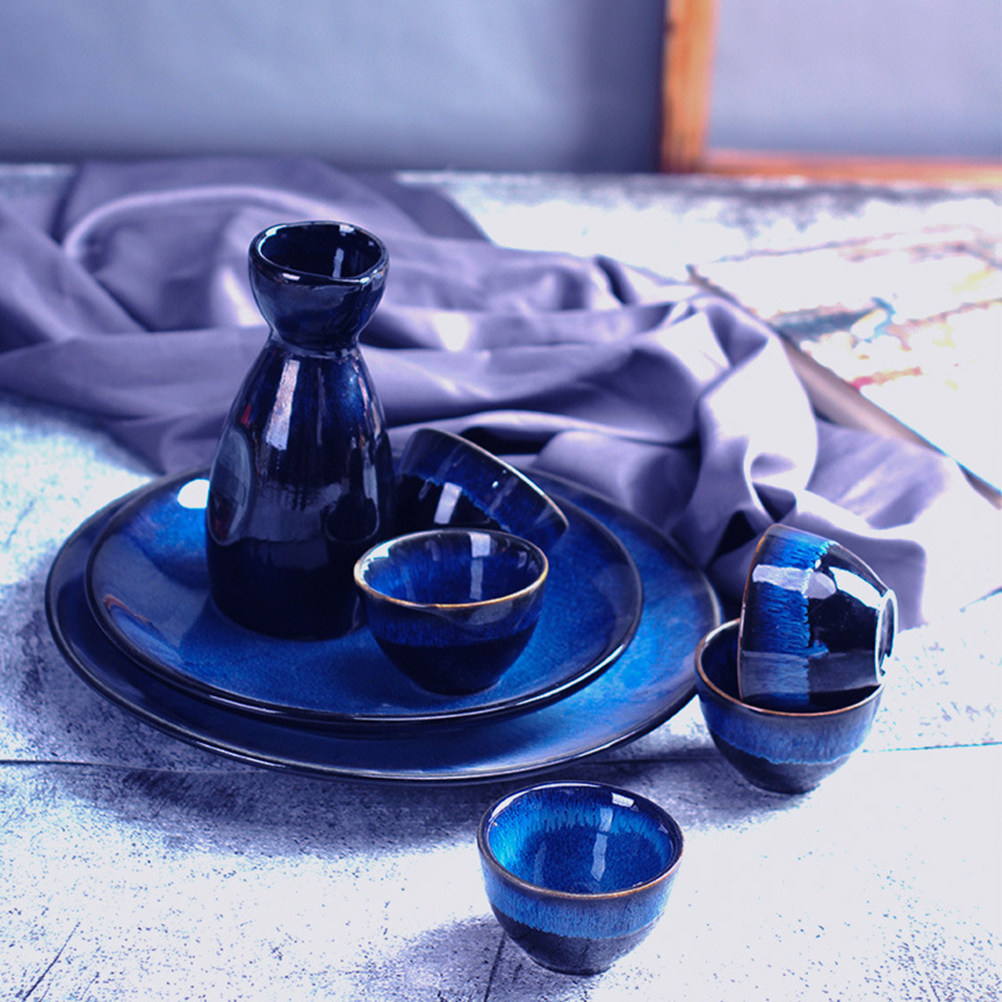 Home Bar Set - 3Pcs Sake Cups Set Ceramic Japanese