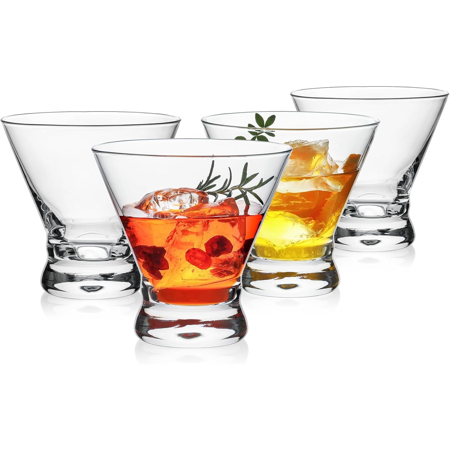 Home Bar Set - Stemless Martini Glasses Set of 4,