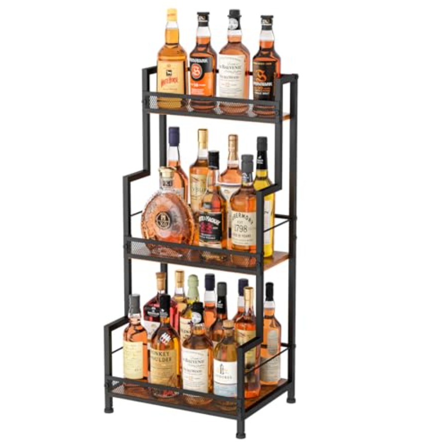 Trapezoid Liquor Stand, 3 Tier - Home Bar Shelves reseña y precio