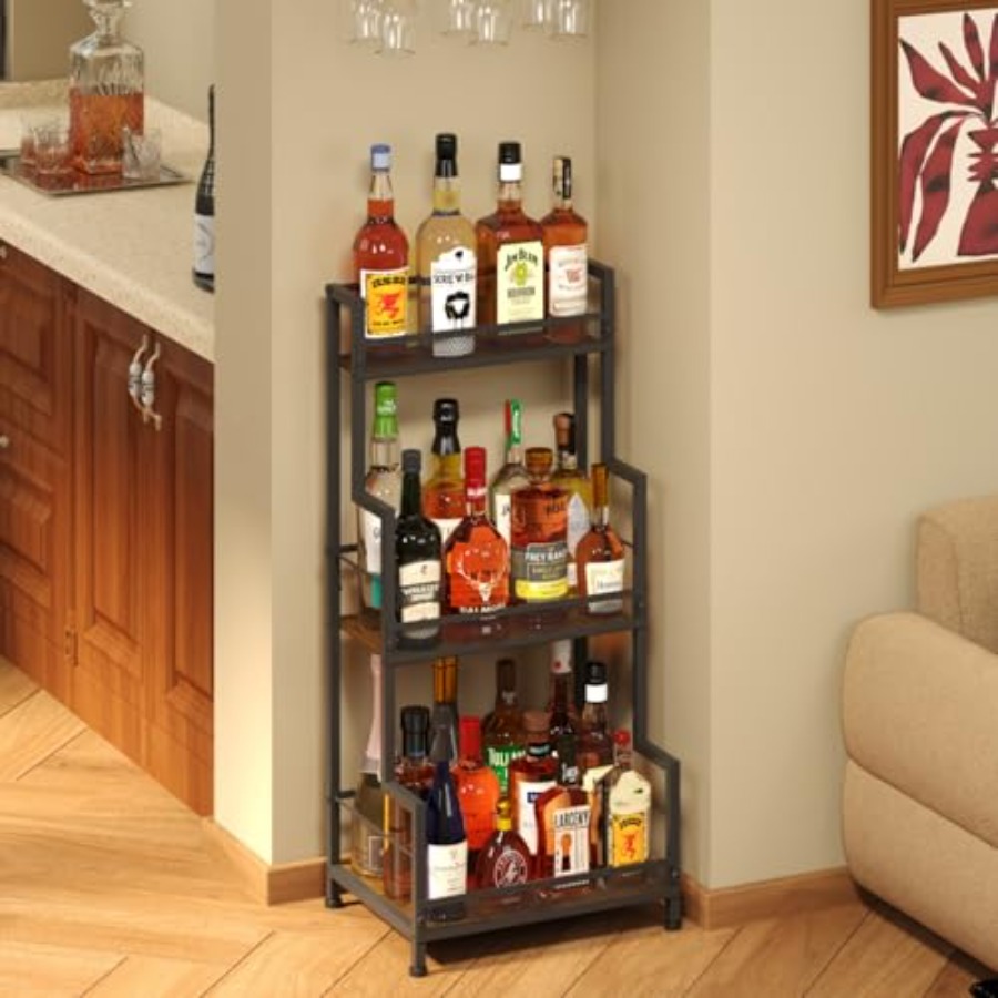 Trapezoid Liquor Stand, 3 Tier - Home Bar Shelves reseña y precio