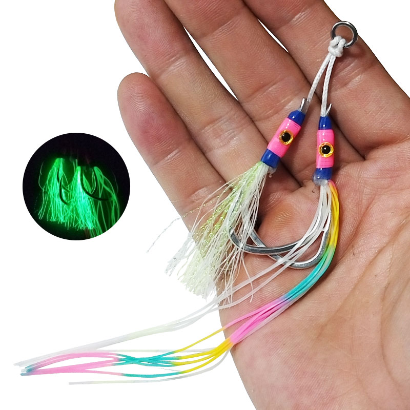 2Pairs/bag Glow Jig Lure Hooks - Jigger Double Sided reseña y precio