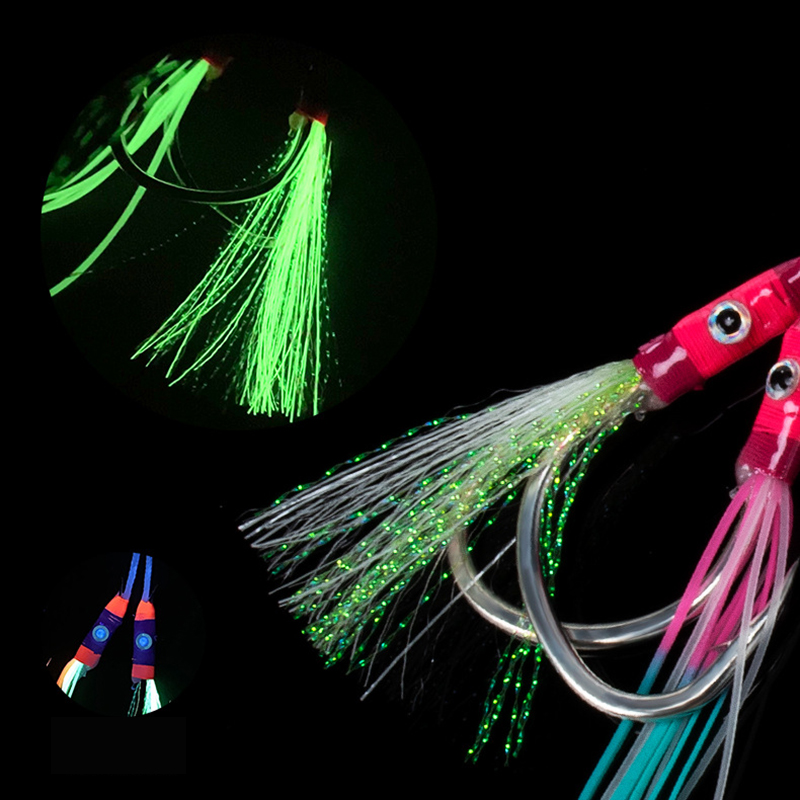 2Pairs/bag Glow Jig Lure Hooks - Jigger Double Sided reseña y precio