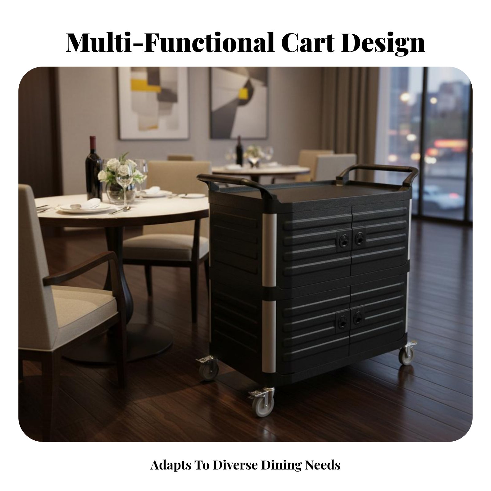 3-Tier utility Cart with caste - Home Bar Shelves reseña y precio