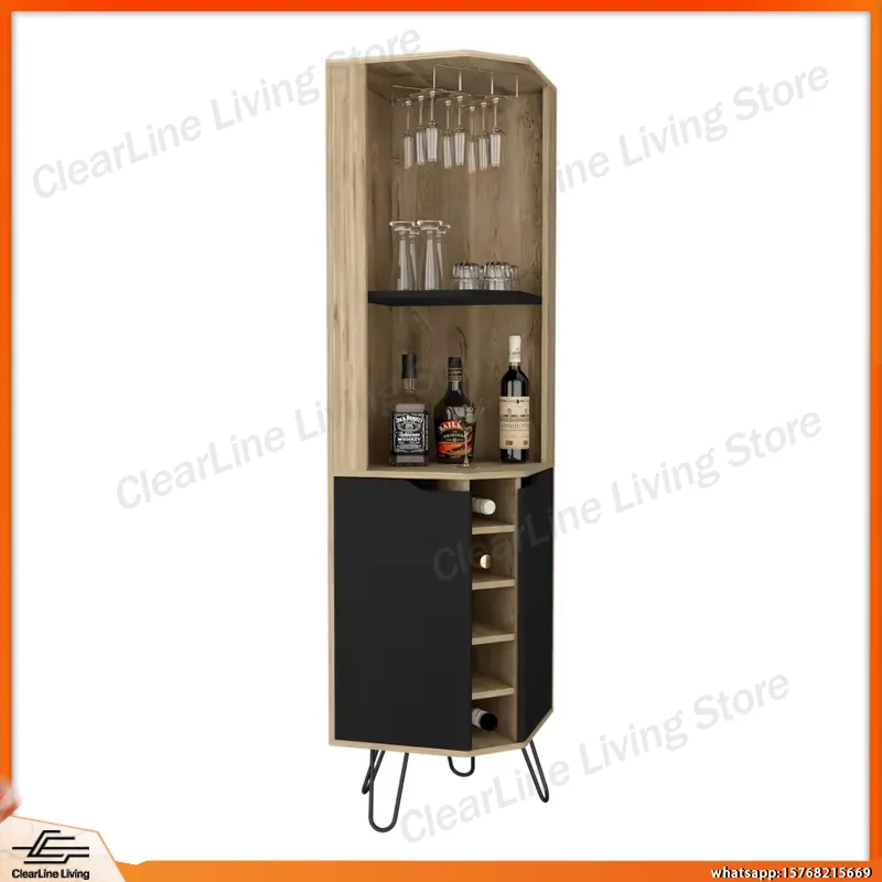 Corner Bar Cabinet with 6 Buil - Home Bar Shelves reseña y precio