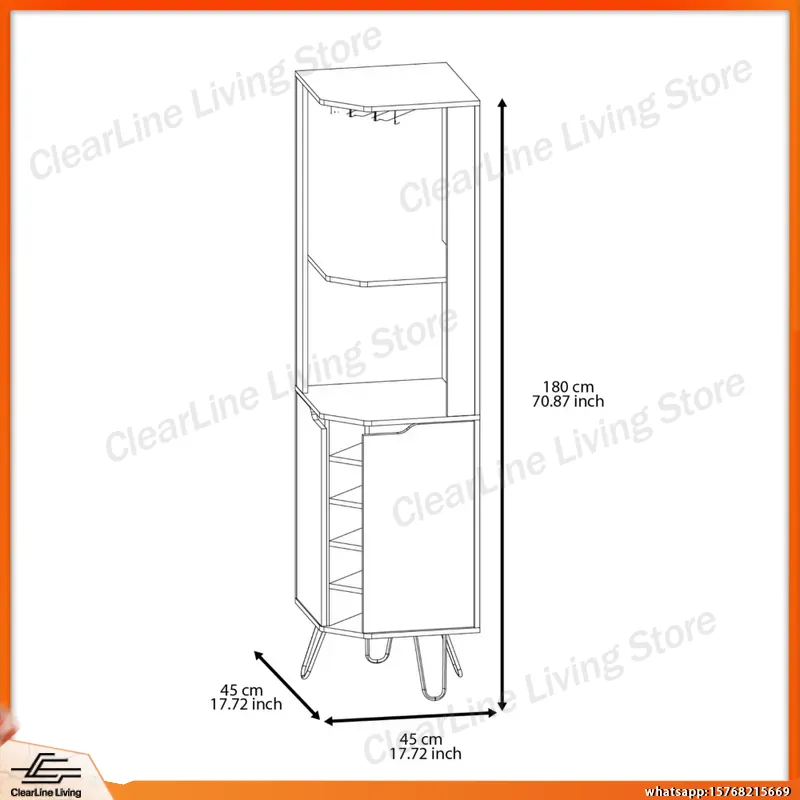 Corner Bar Cabinet with 6 Buil - Home Bar Shelves reseña y precio