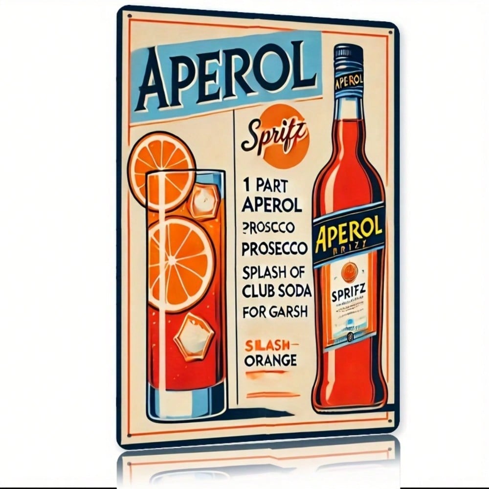 Vintage Aperol Spritz Metal Si - Home Bar Accessories reseña y precio