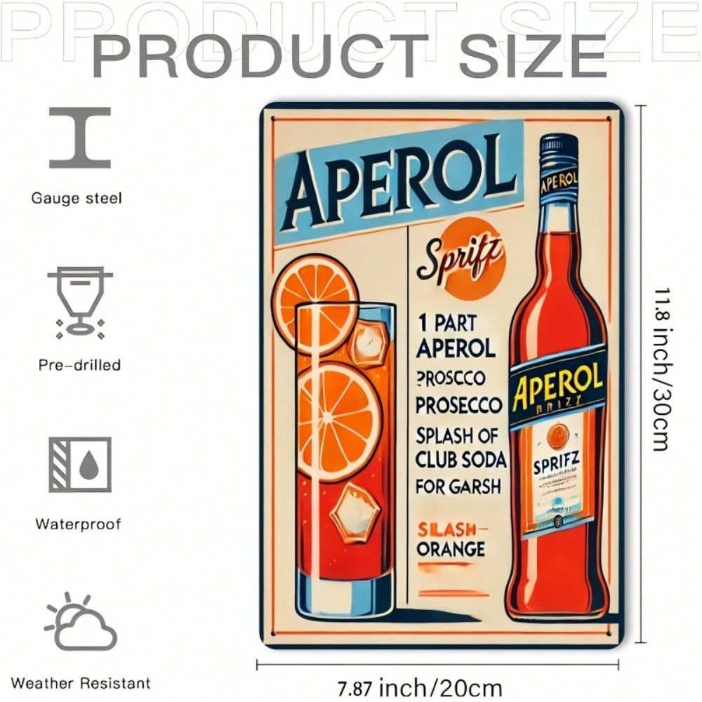 Vintage Aperol Spritz Metal Si - Home Bar Accessories reseña y precio