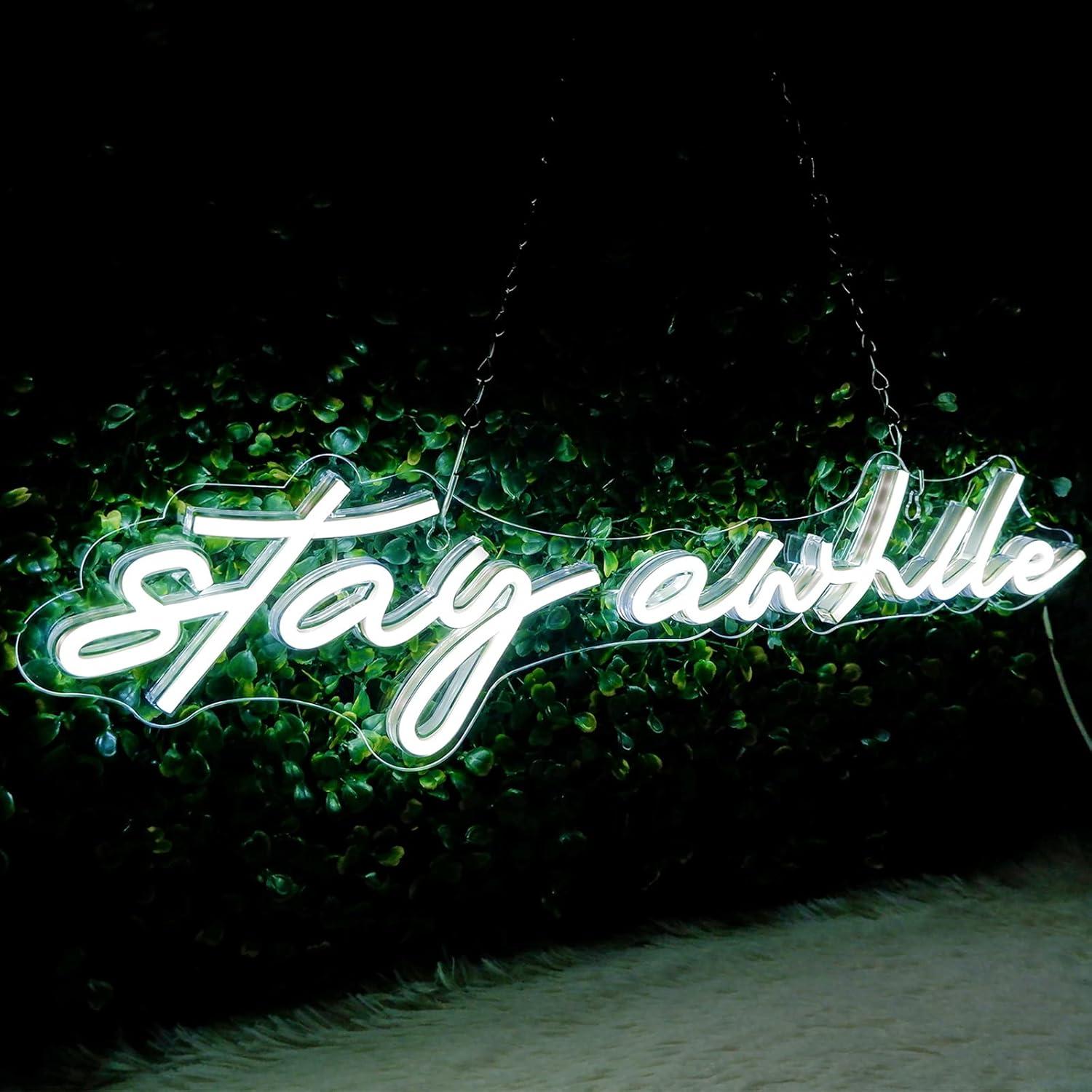 Stay Awhile Neon Signs USB Dim - Home Bar Signs reseña y precio