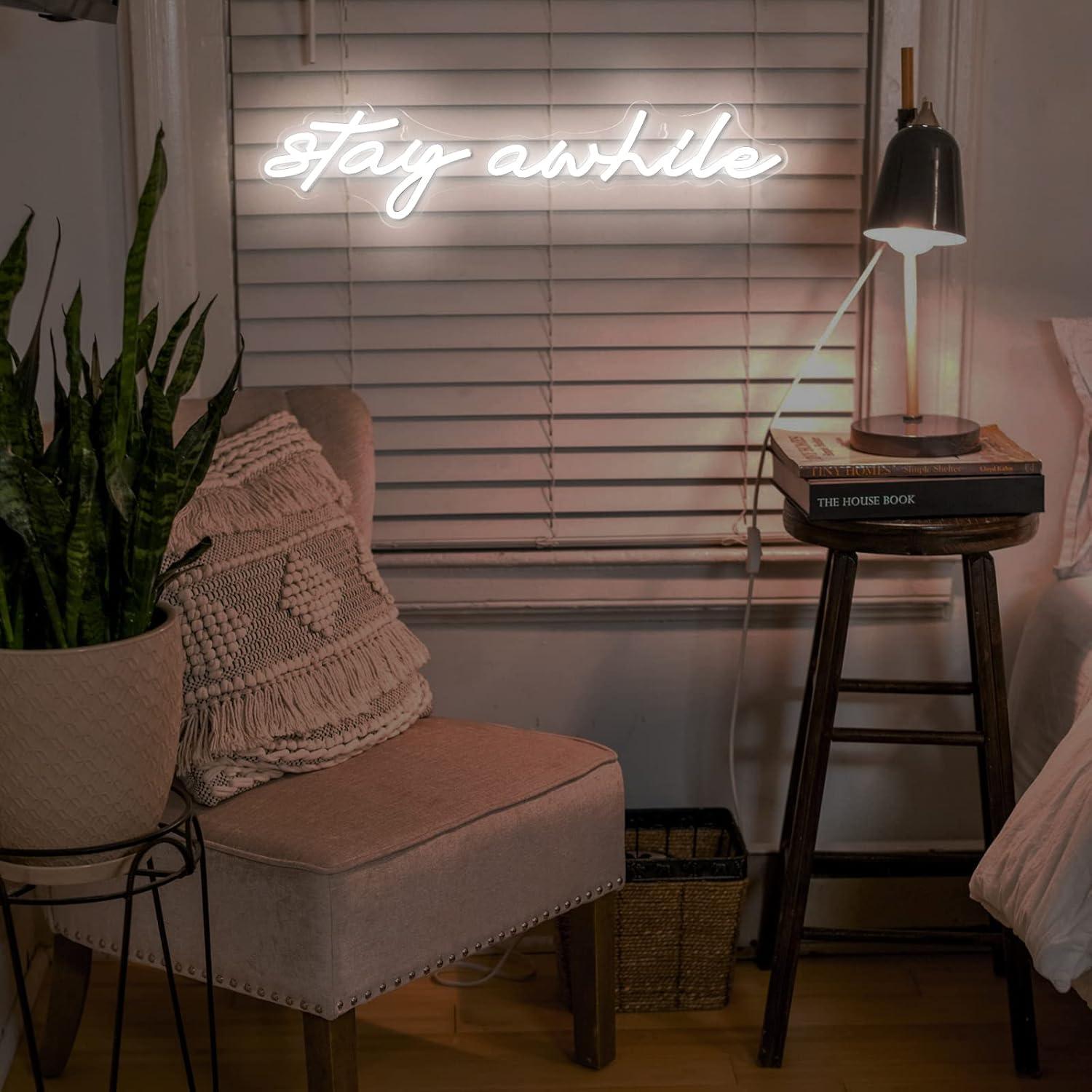 Stay Awhile Neon Signs USB Dim - Home Bar Signs reseña y precio