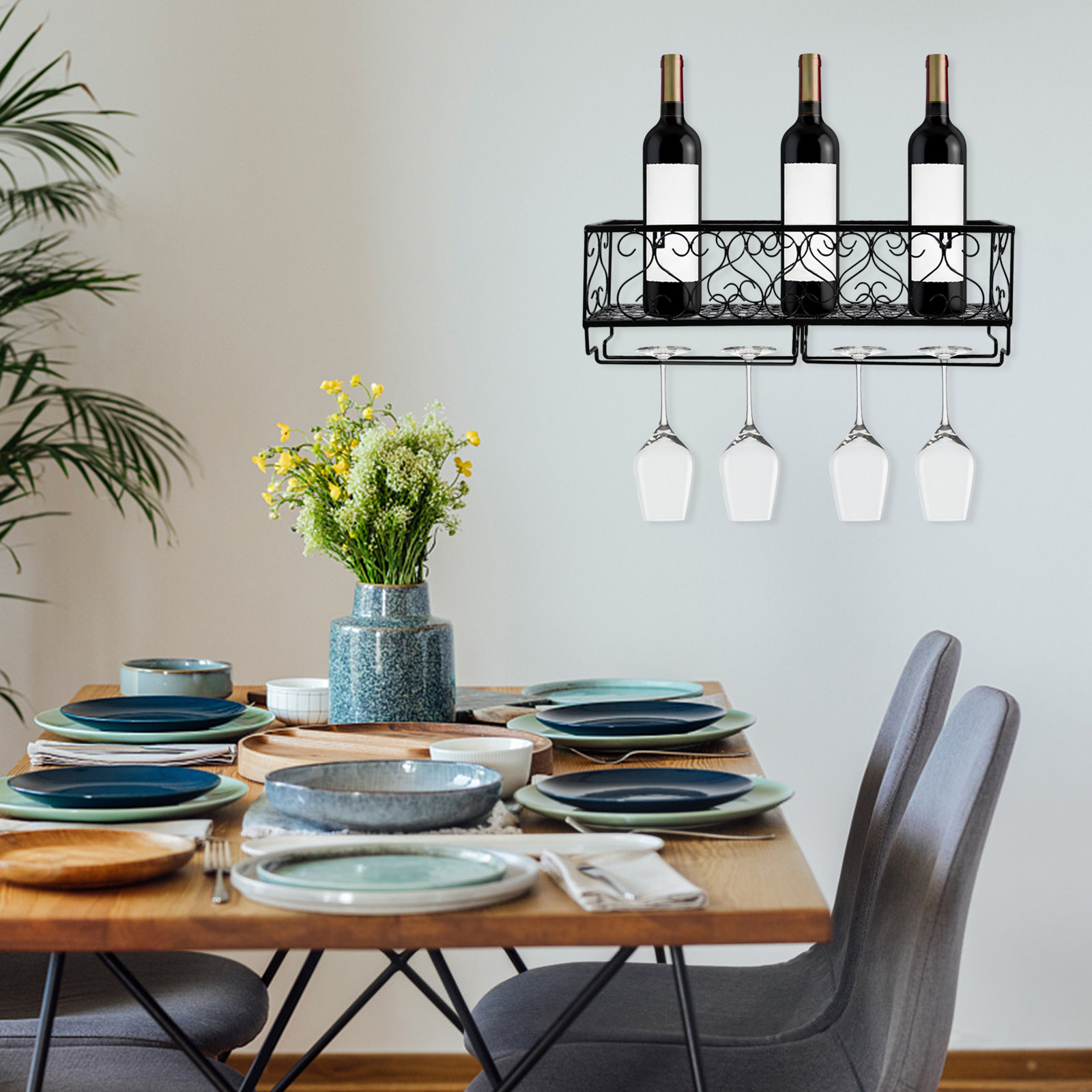 1Pcs Wall Mount Wine Bottle Ra - Home Bar Stand reseña y precio