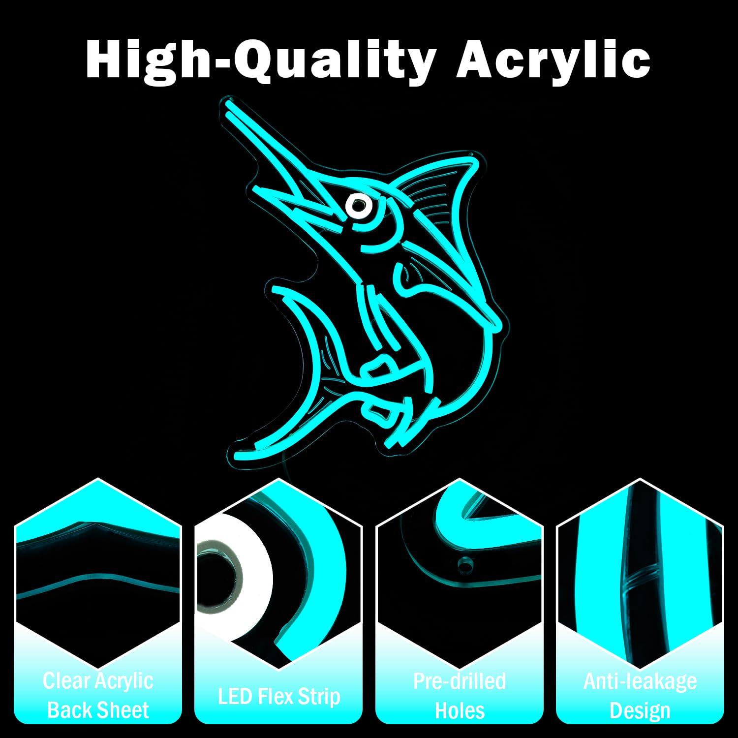 Marlin Fish Neon Sign Deep Sea - Home Bar Signs reseña y precio