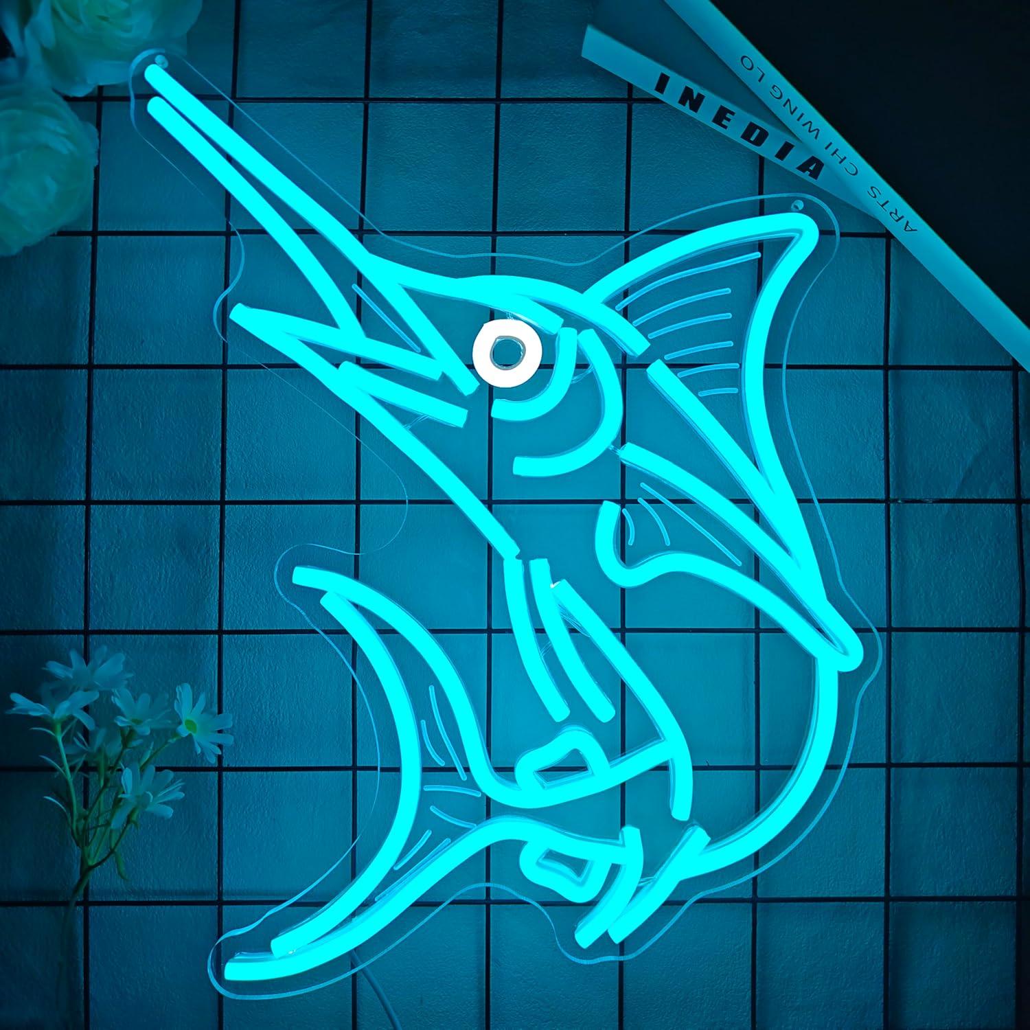 Marlin Fish Neon Sign Deep Sea - Home Bar Signs reseña y precio