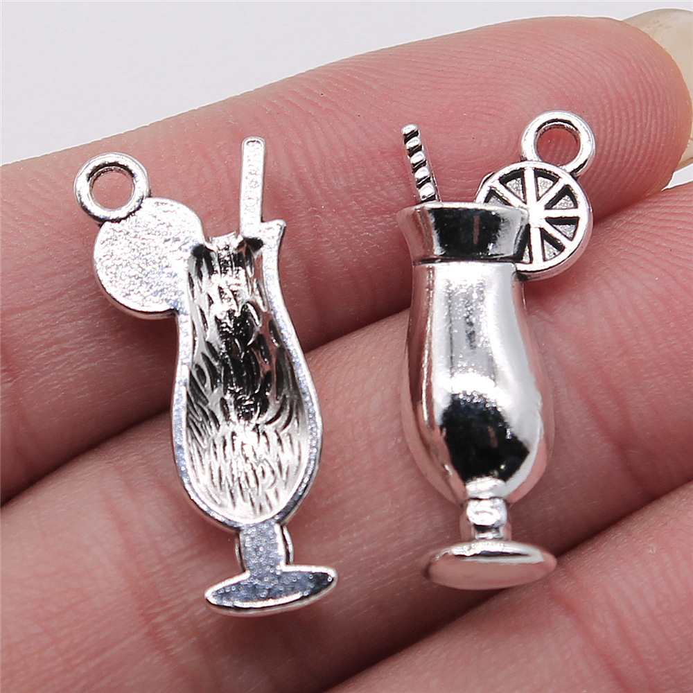 4pcs 12x28mm Antique Silver Co - Old Fashioned Glass reseña y precio