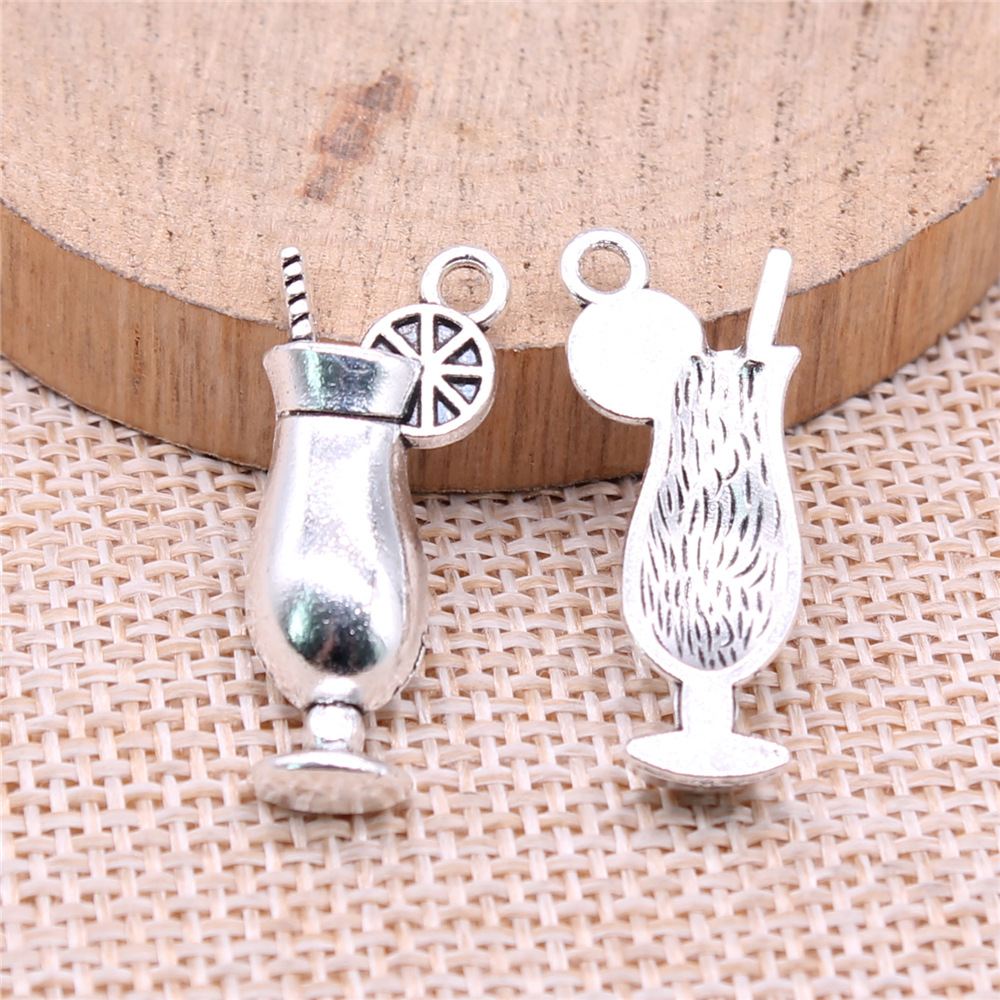 4pcs 12x28mm Antique Silver Co - Old Fashioned Glass reseña y precio