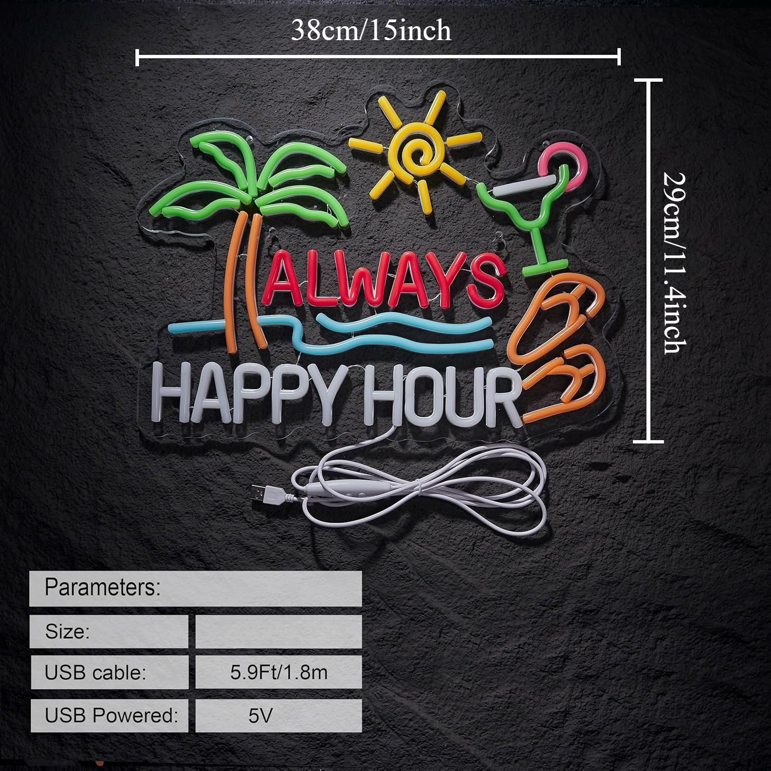 Always Happy Hour Beer Bar Neo - Home Bar Signs reseña y precio