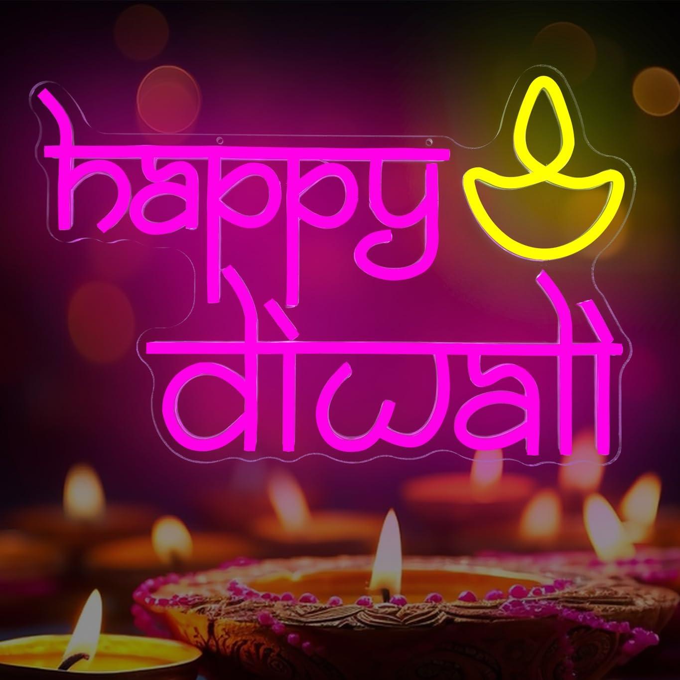 Happy Diwali Neon Sign USB Pow - Home Bar Signs reseña y precio