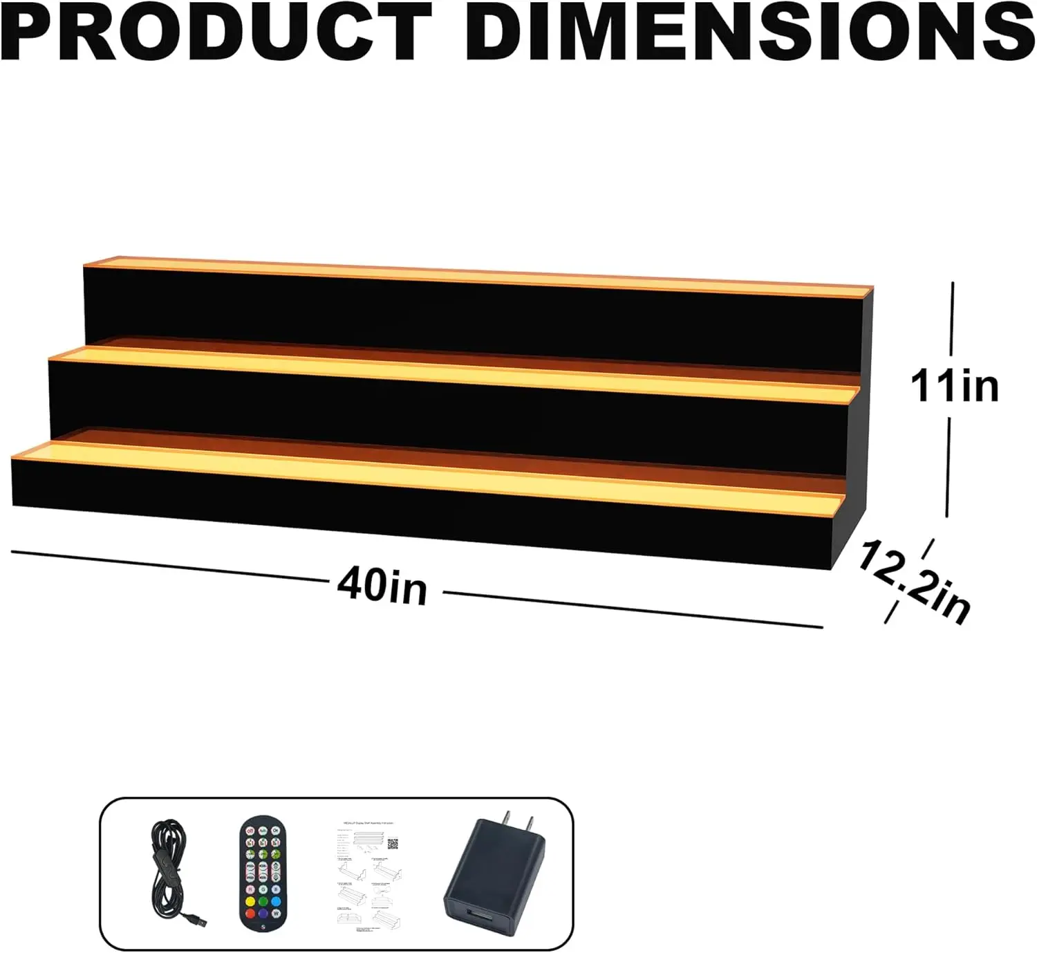 40 Inch 3 Tier Lighted Liquor  - Home Bar Shelves reseña y precio