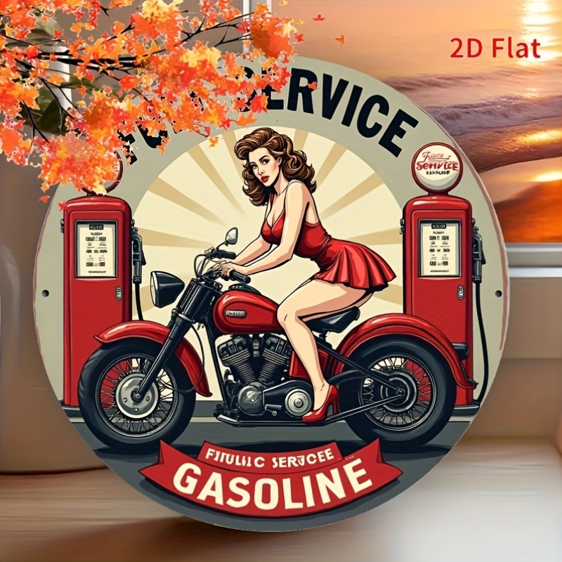 Round Metal Tin Sign Wall Deco - Home Bar Accessories reseña y precio