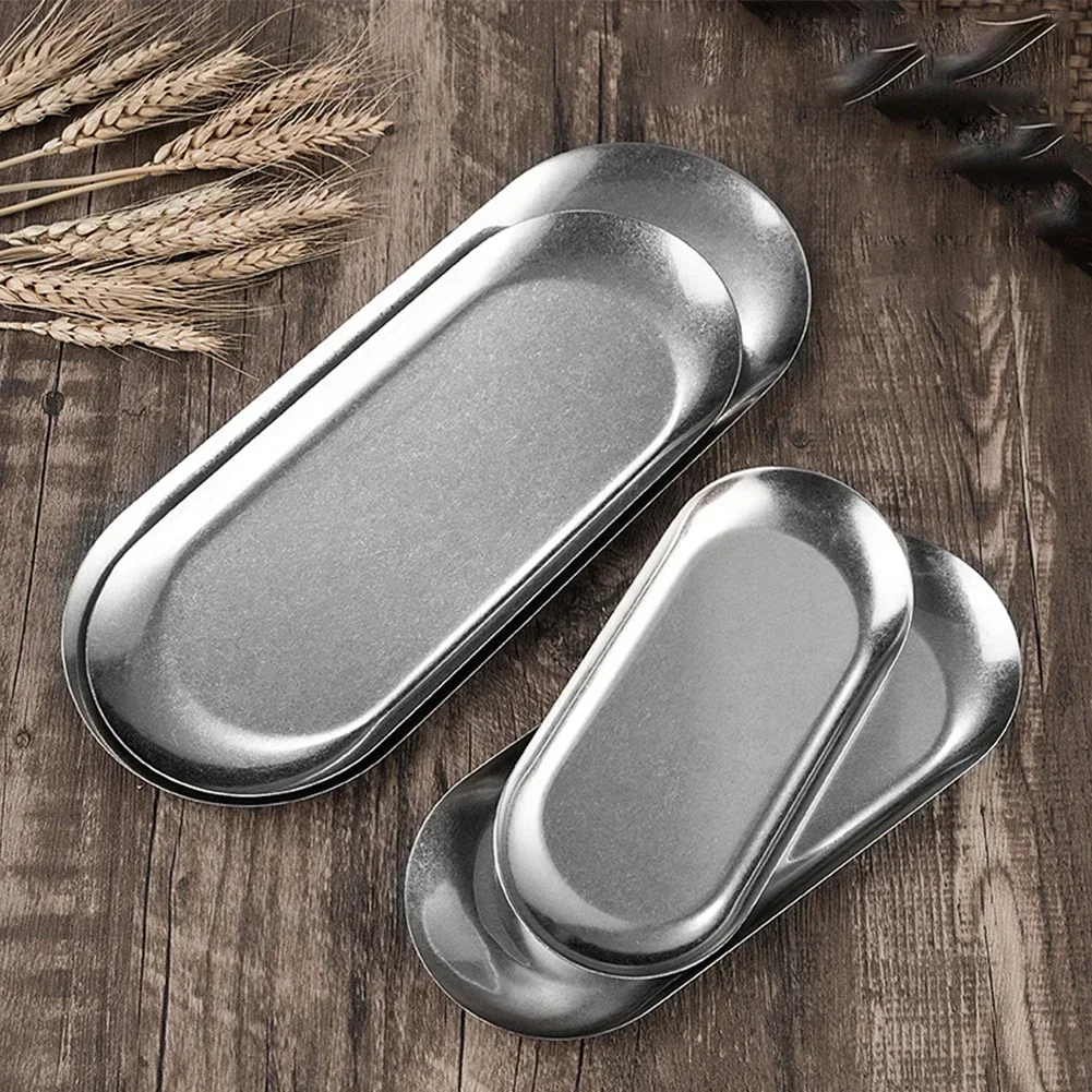 Stainless Steel Tray Oval Tray - Garnish Tray Set reseña y precio