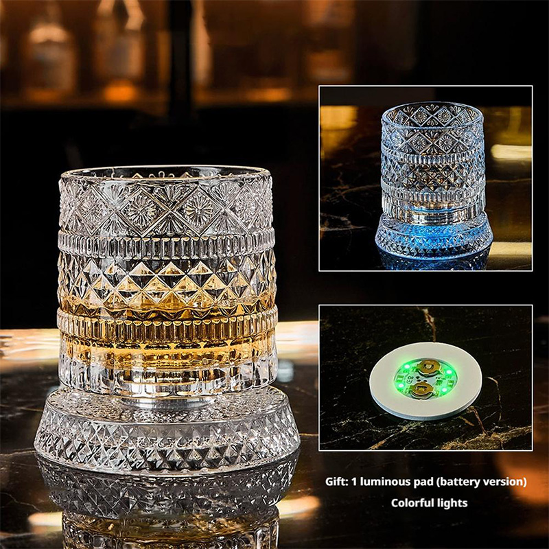 360° Rotating Whiskey Glass wi - Old Fashioned Glass reseña y precio