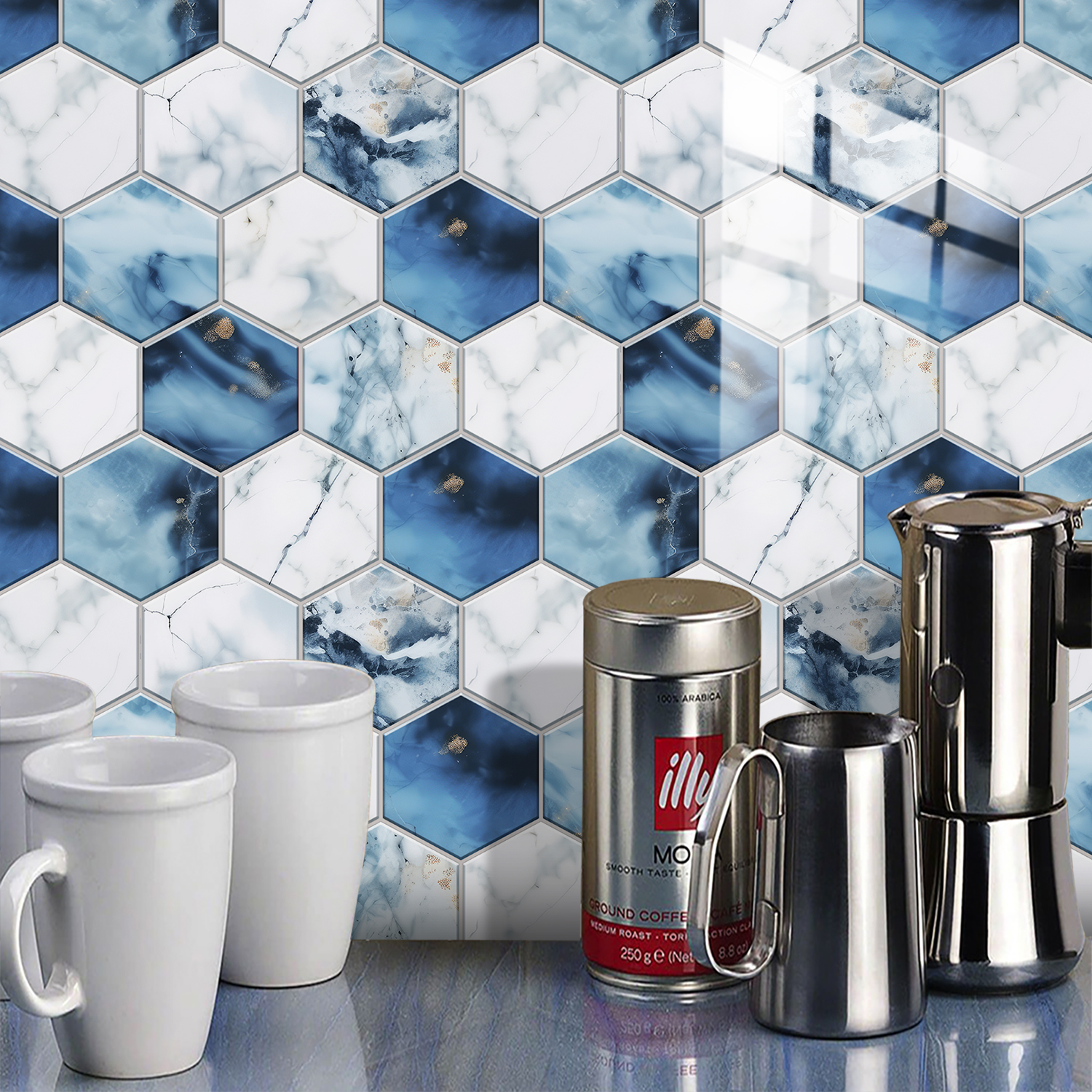 5 Styles Flat Hexagon Marble E - Home Bar Sink reseña y precio