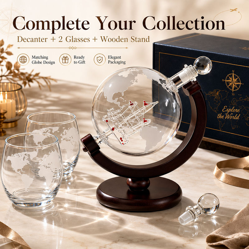 Globe Whiskey Decanter Set wit - Decanter Globe Set reseña y precio