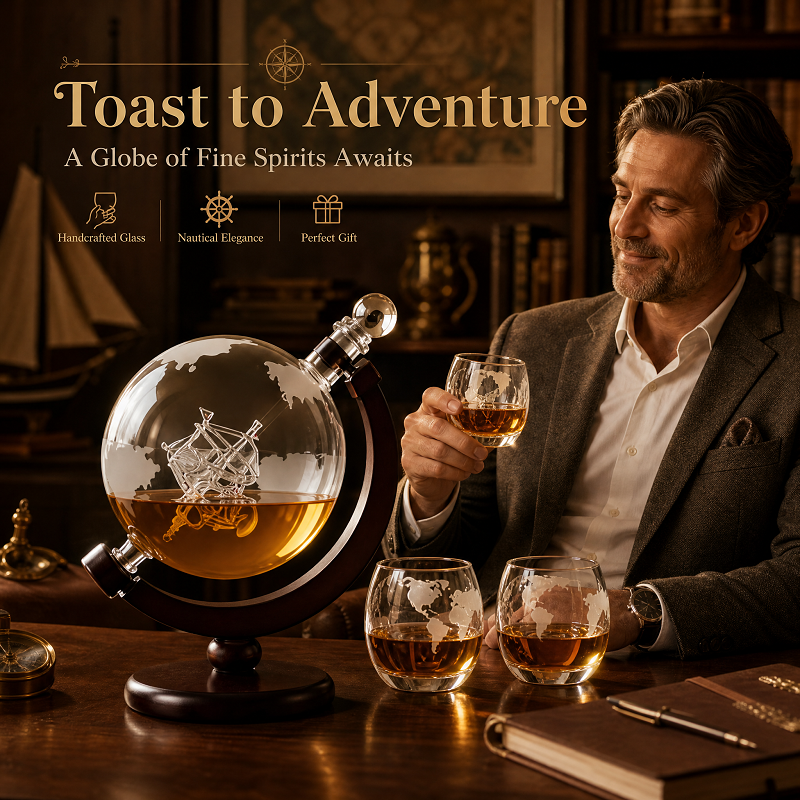 Globe Whiskey Decanter Set wit - Decanter Globe Set reseña y precio