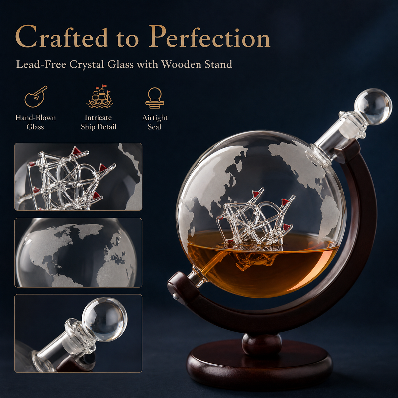 Globe Whiskey Decanter Set wit - Decanter Globe Set reseña y precio