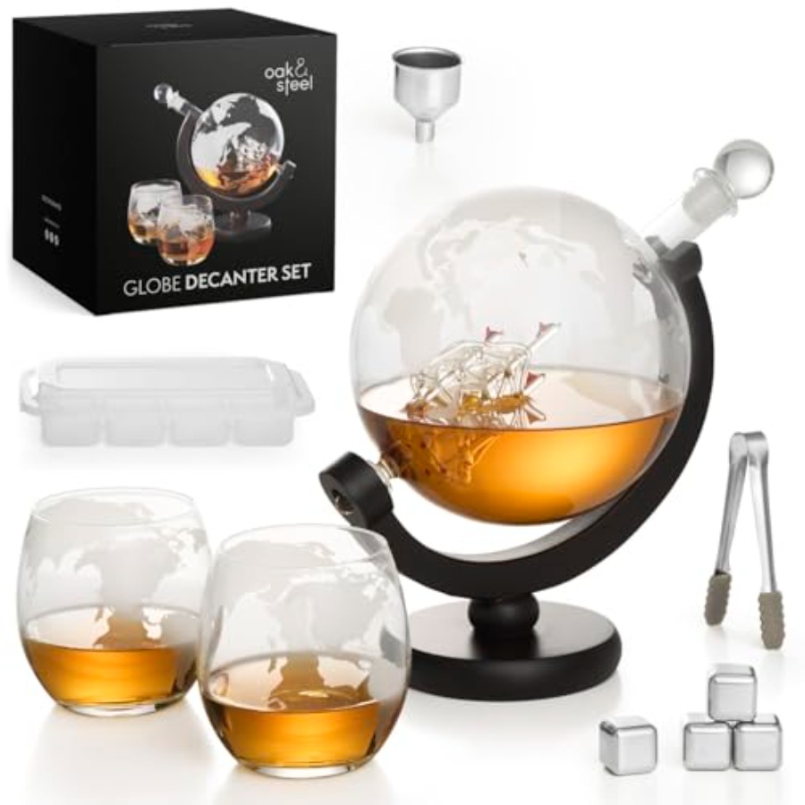 Oak Steel - 50 Oz Globe Whiske - Decanter Globe Set reseña y precio