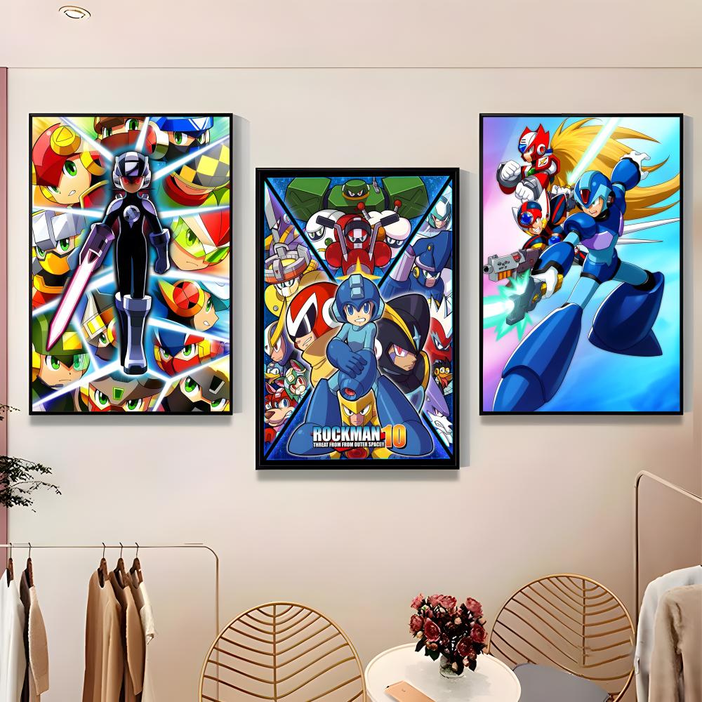 Classic Mega Man Poster Paper  - Home Bar And Theater reseña y precio