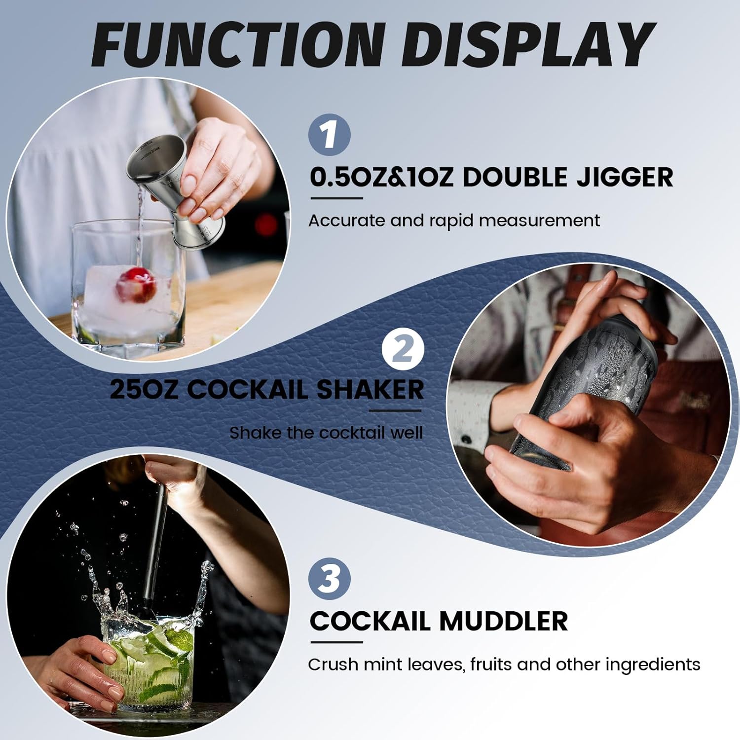 13-Piece Cocktail Shaker Set W - Home Bar Stand reseña y precio