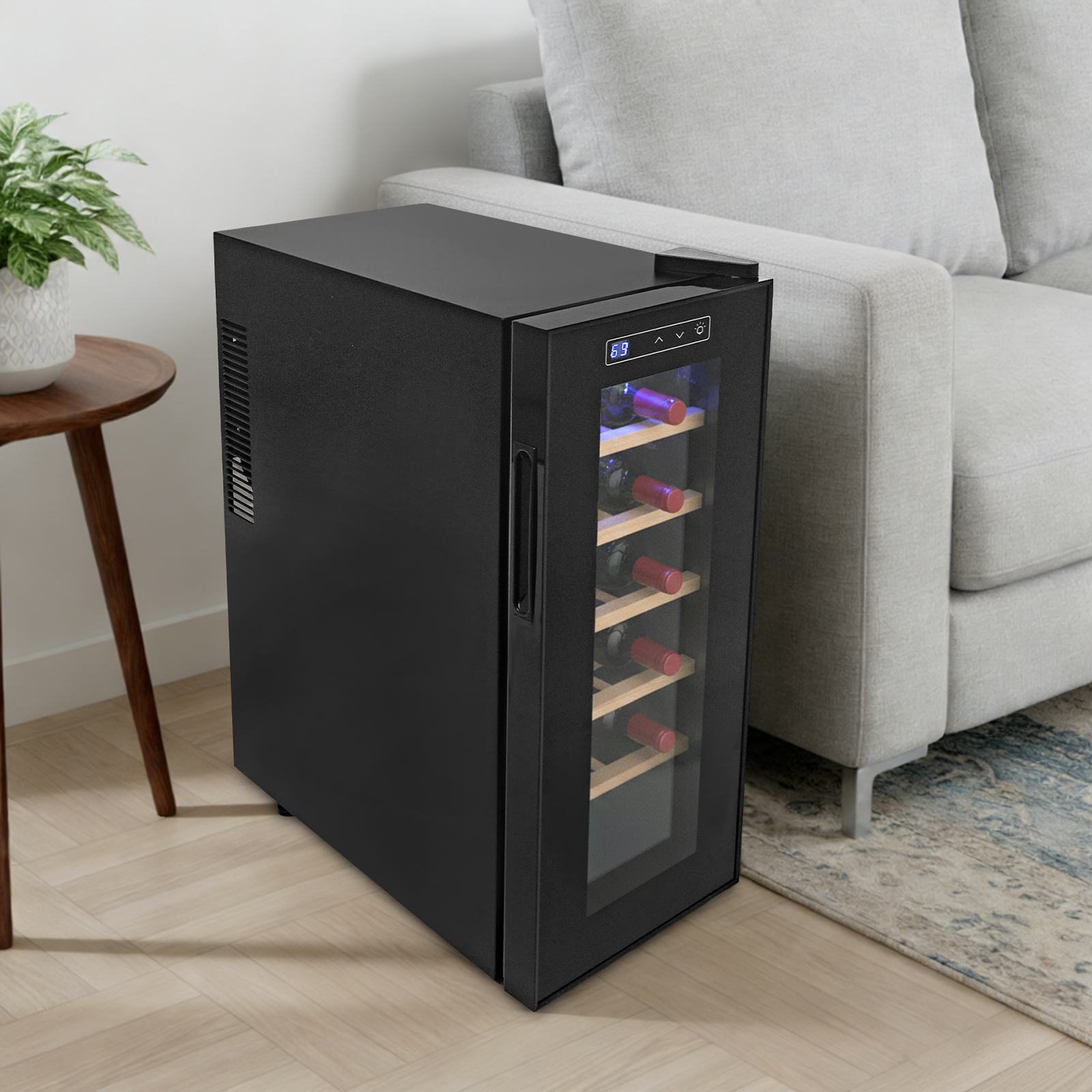 12 Bottle Wine Fridge, Freesta - Home Bar Shelves reseña y precio