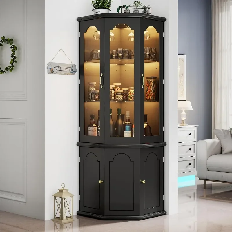 Gyfimoie Corner Bar Cabinet w/ - Home Bar Shelves reseña y precio