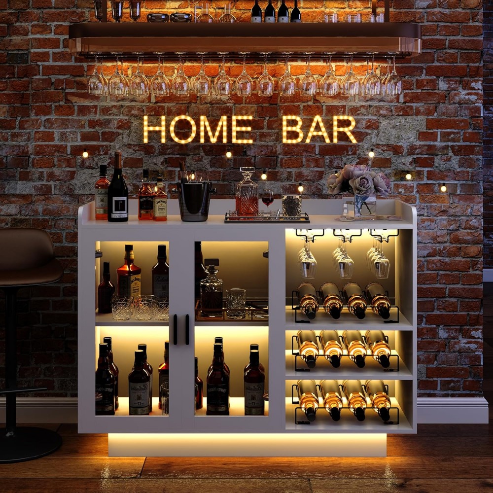 Wine Bar Cabinet with LED Ligh - Home Bar And Cabinet reseña y precio