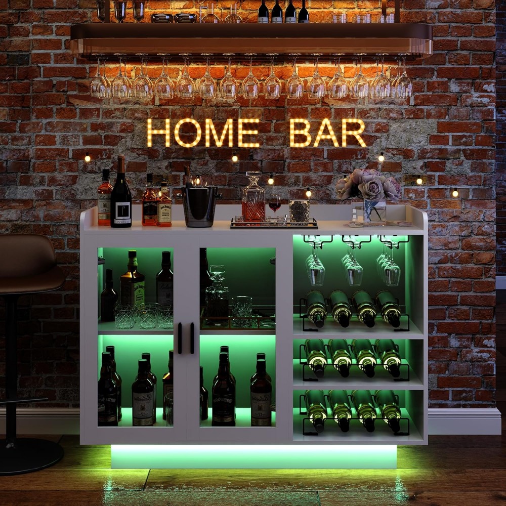 Wine Bar Cabinet with LED Ligh - Home Bar And Cabinet reseña y precio