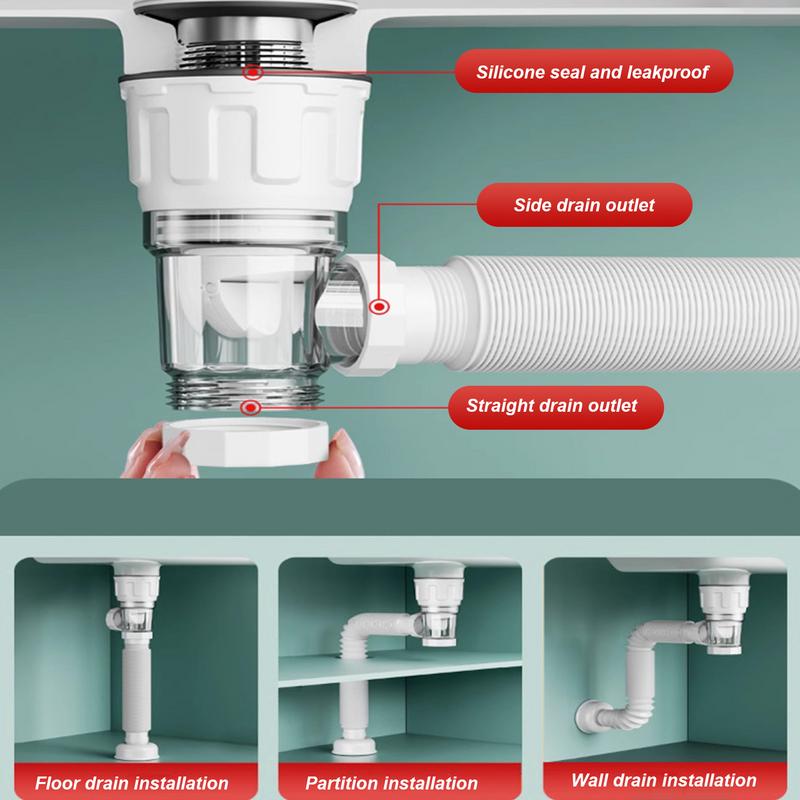 Telescoping Anti-odor Drain Pi - Home Bar Sink reseña y precio