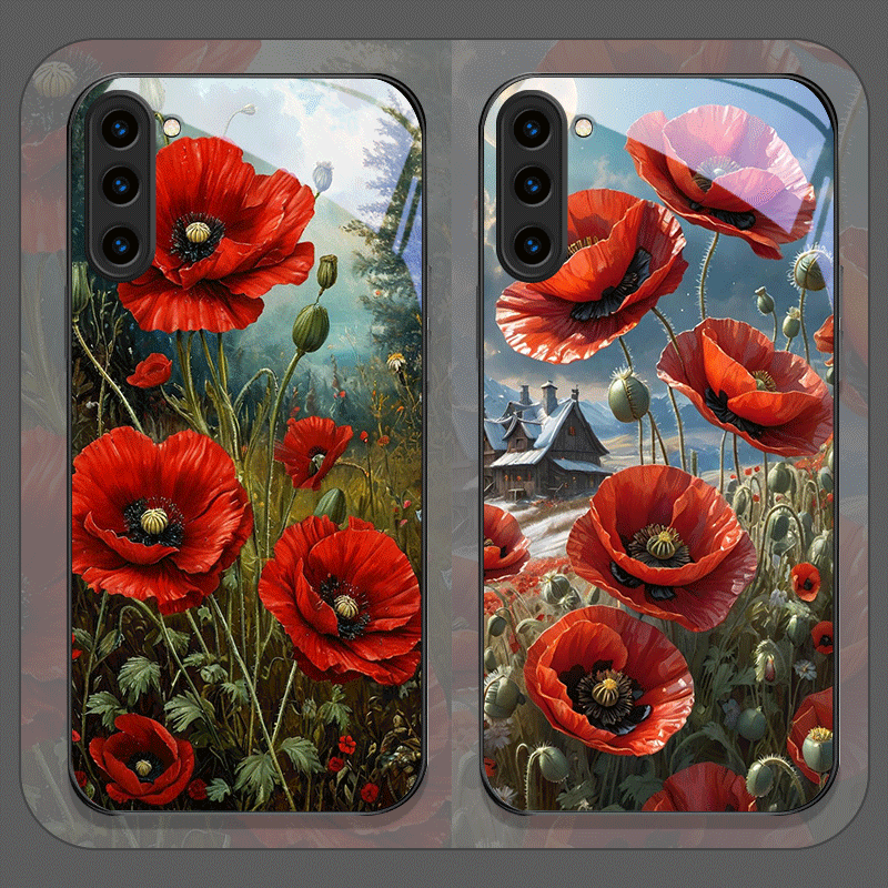 Retro Poppy Flower Bloom Hot R - Old Fashioned Glass reseña y precio