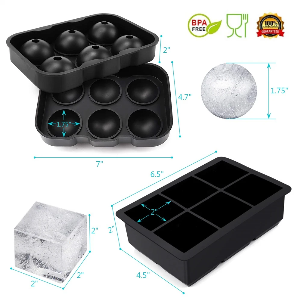 6 Grid Round Square Ice Cube B - Ice Mold Sphere reseña y precio