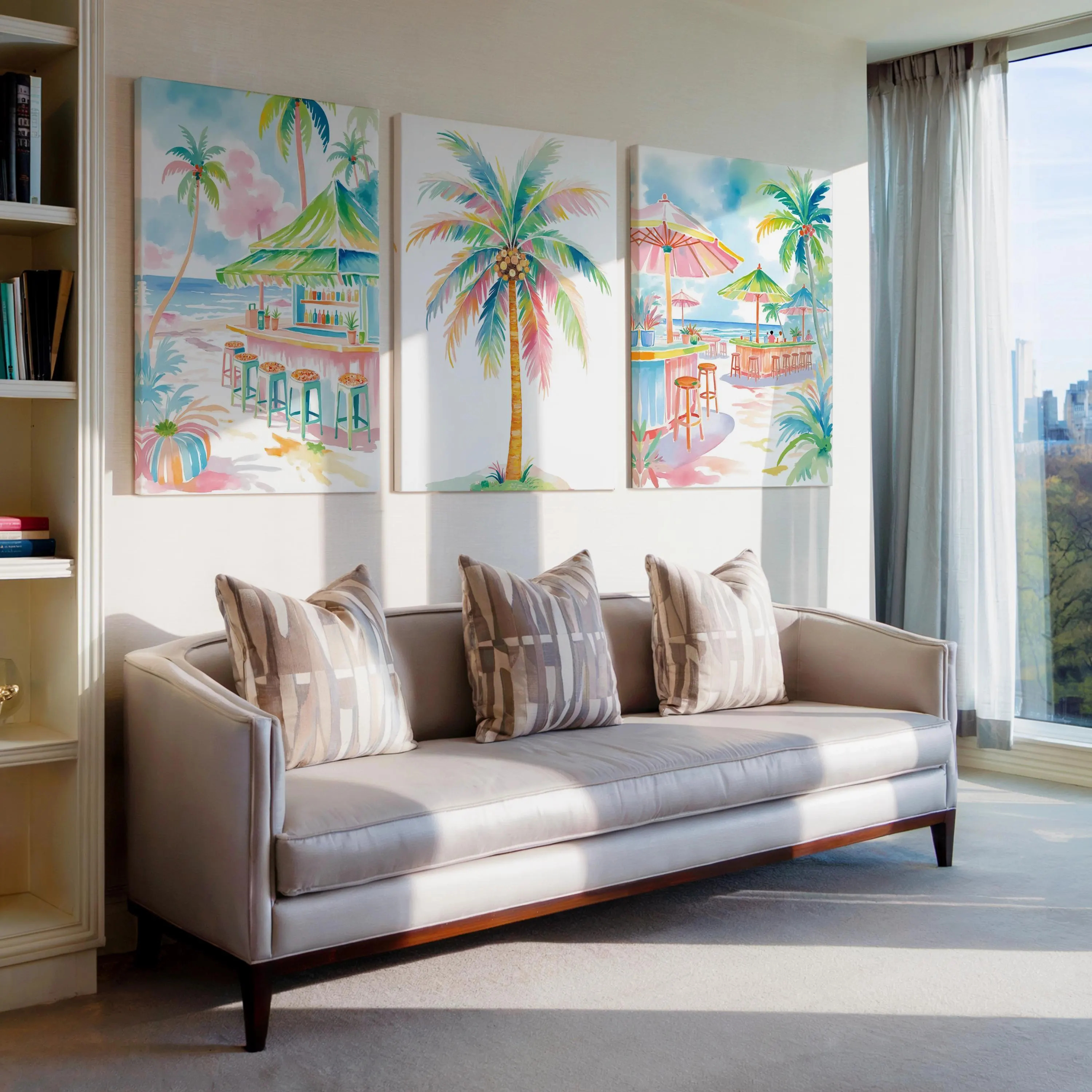 Boho Tropical Watercolor Wall  - Home Bar Set reseña y precio
