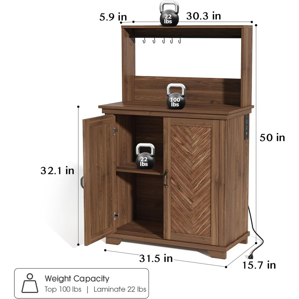Coffee Bar Cabinet with Storag - Home Bar Shelves reseña y precio