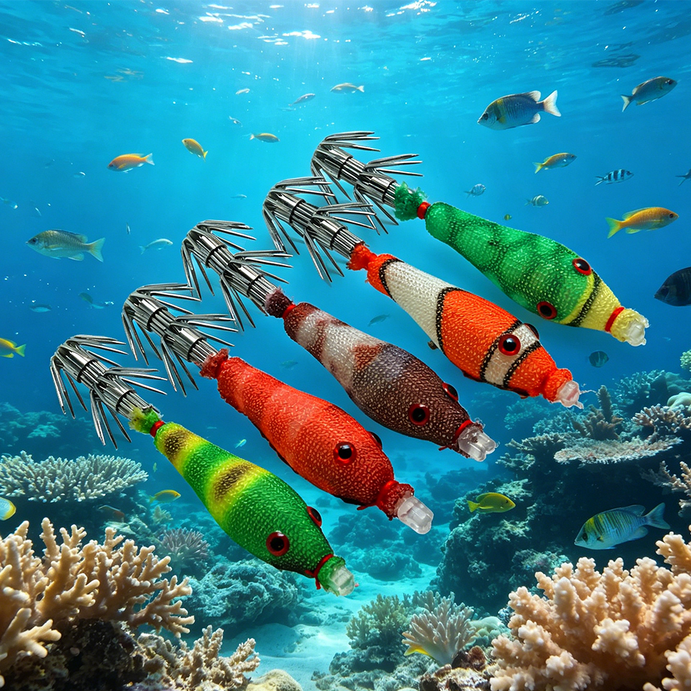 5 Pcs Squid Soft Baits, Lumino - Jigger Double Sided reseña y precio