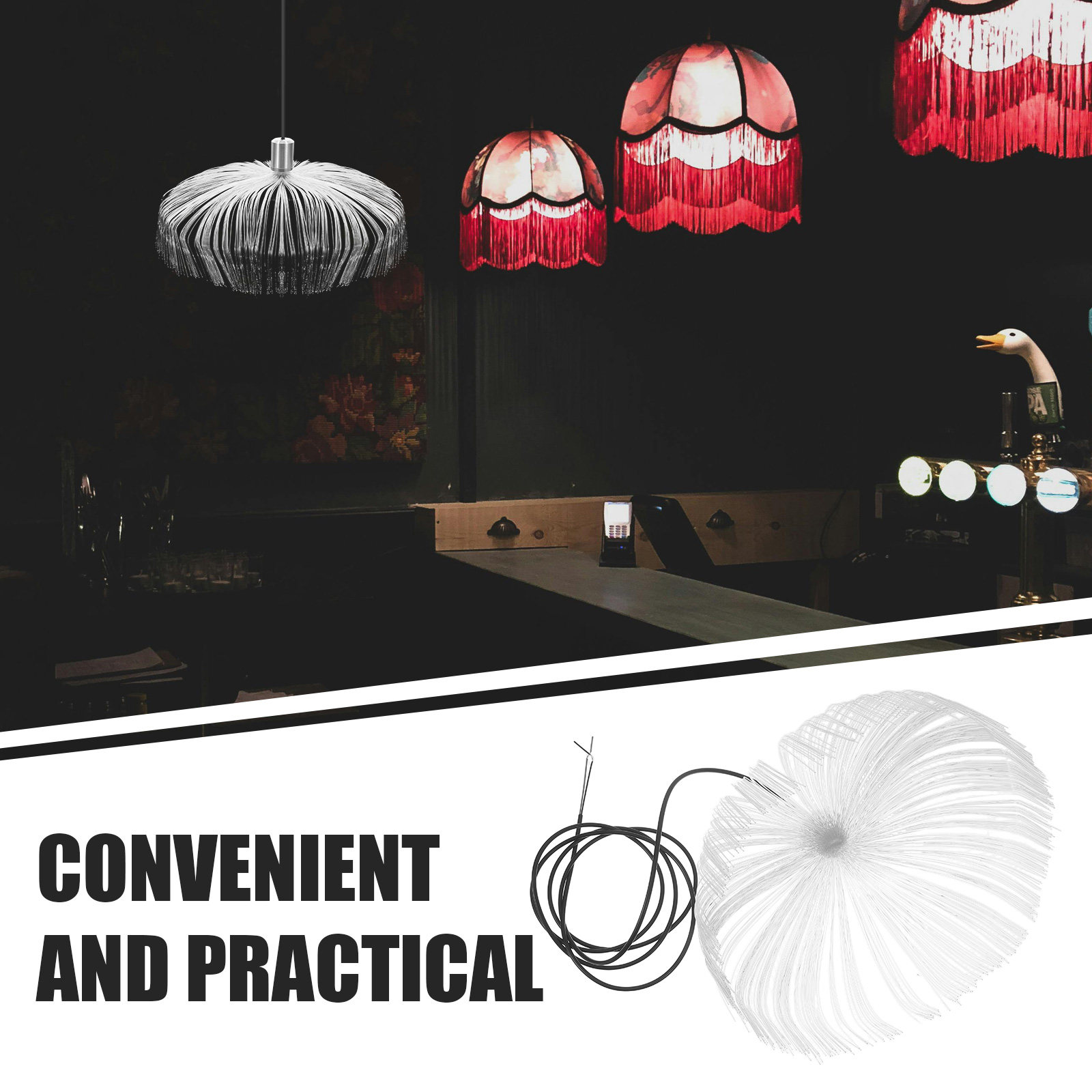 LED Fiber Optic Jellyfish Ceil - Home Bar And Theater reseña y precio