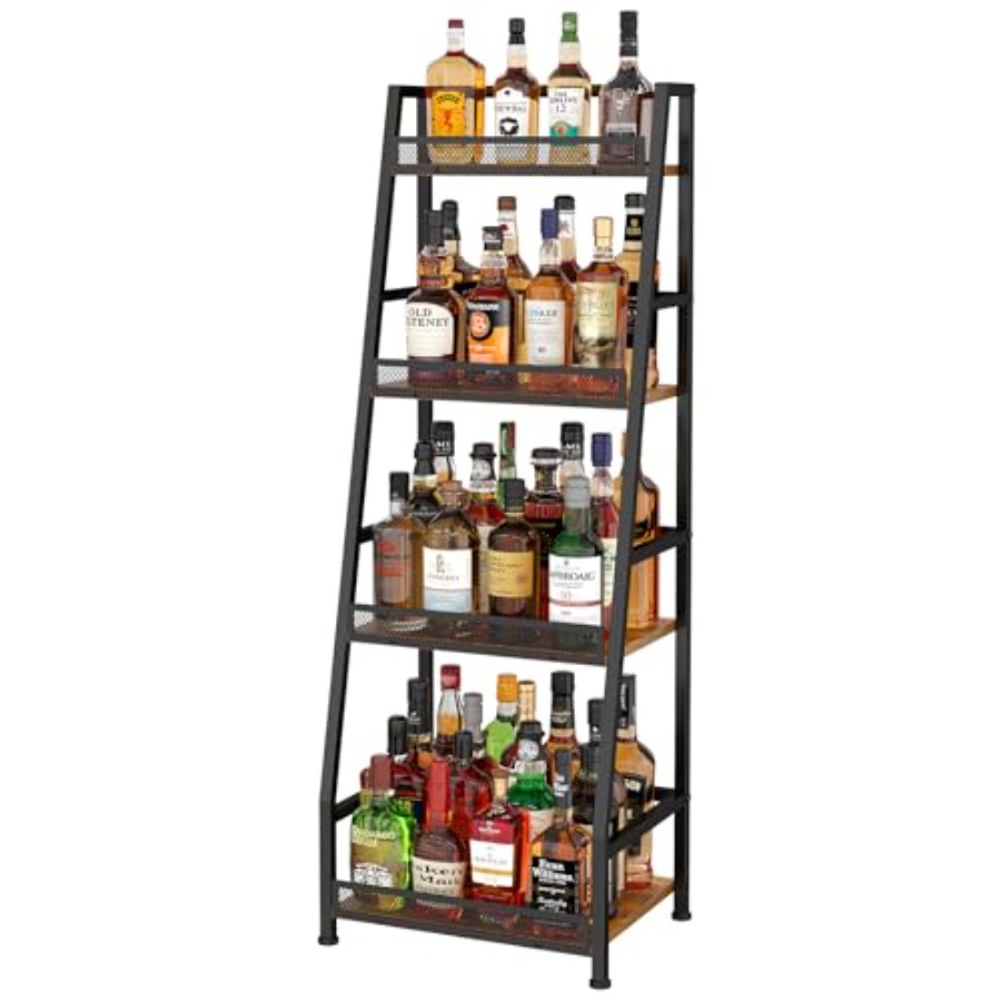4-Tier Trapezoid Liquor Stand  - Home Bar Stand reseña y precio