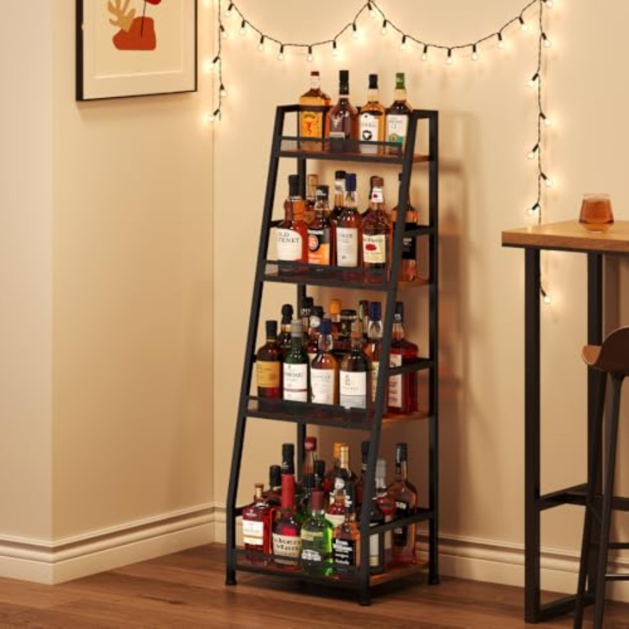 4-Tier Trapezoid Liquor Stand  - Home Bar Stand reseña y precio