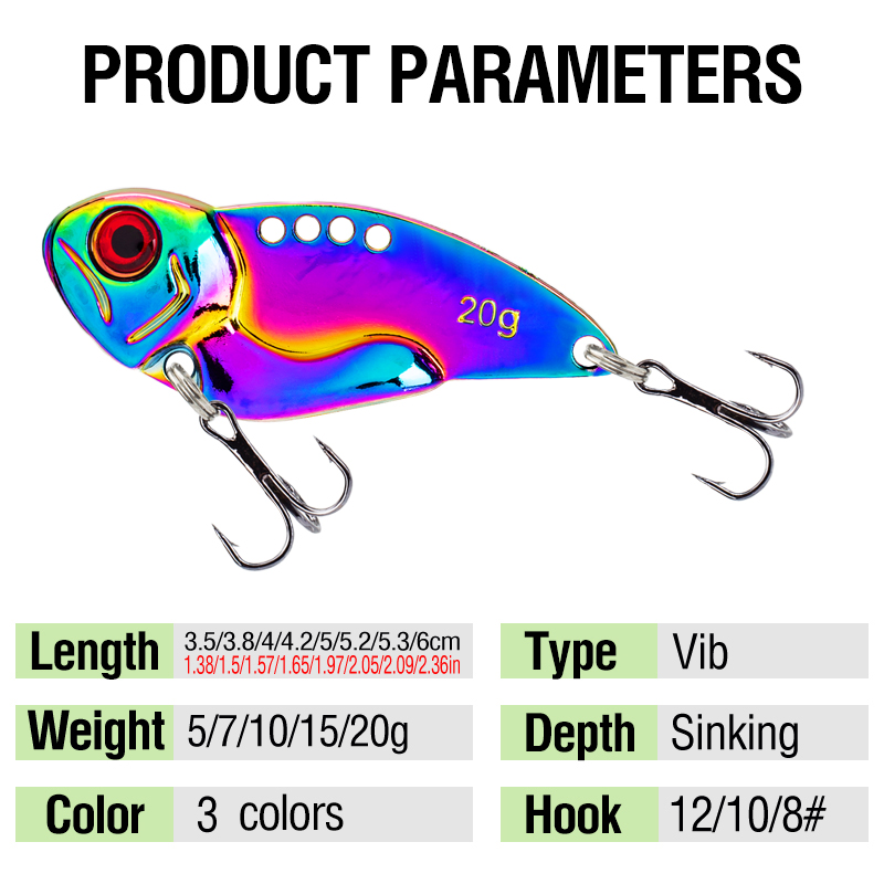 3PCS Metal Colorful VIB Lure 5 - Jigger Double Sided reseña y precio