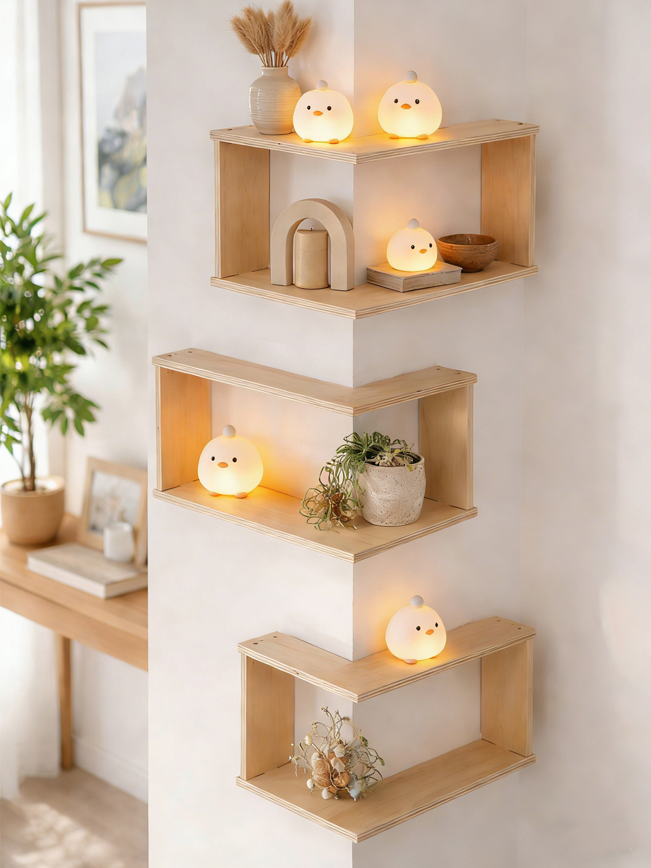 Corner Floating Wooden Shelves - Home Bar Shelves reseña y precio