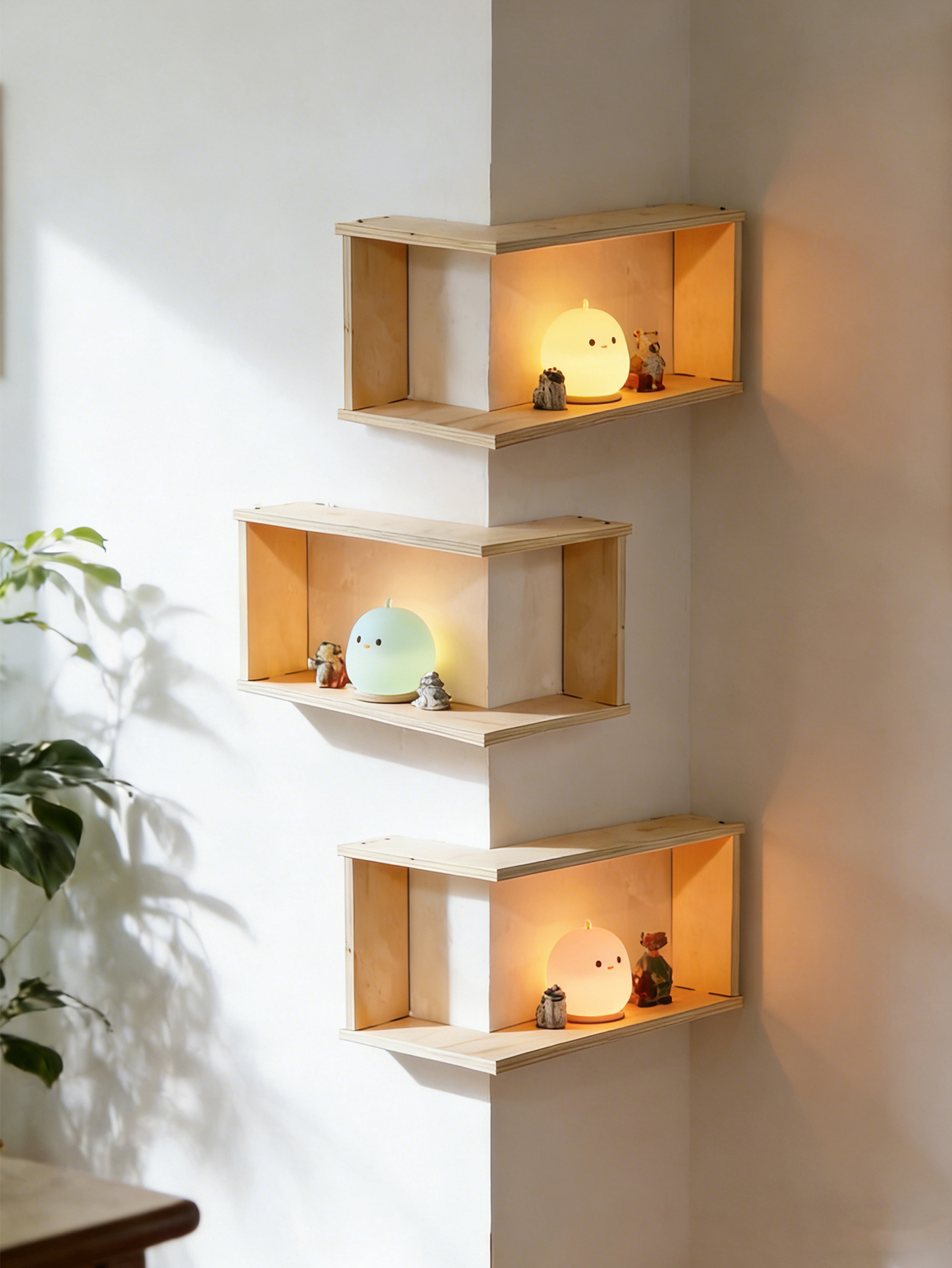 Corner Floating Wooden Shelves - Home Bar Shelves reseña y precio