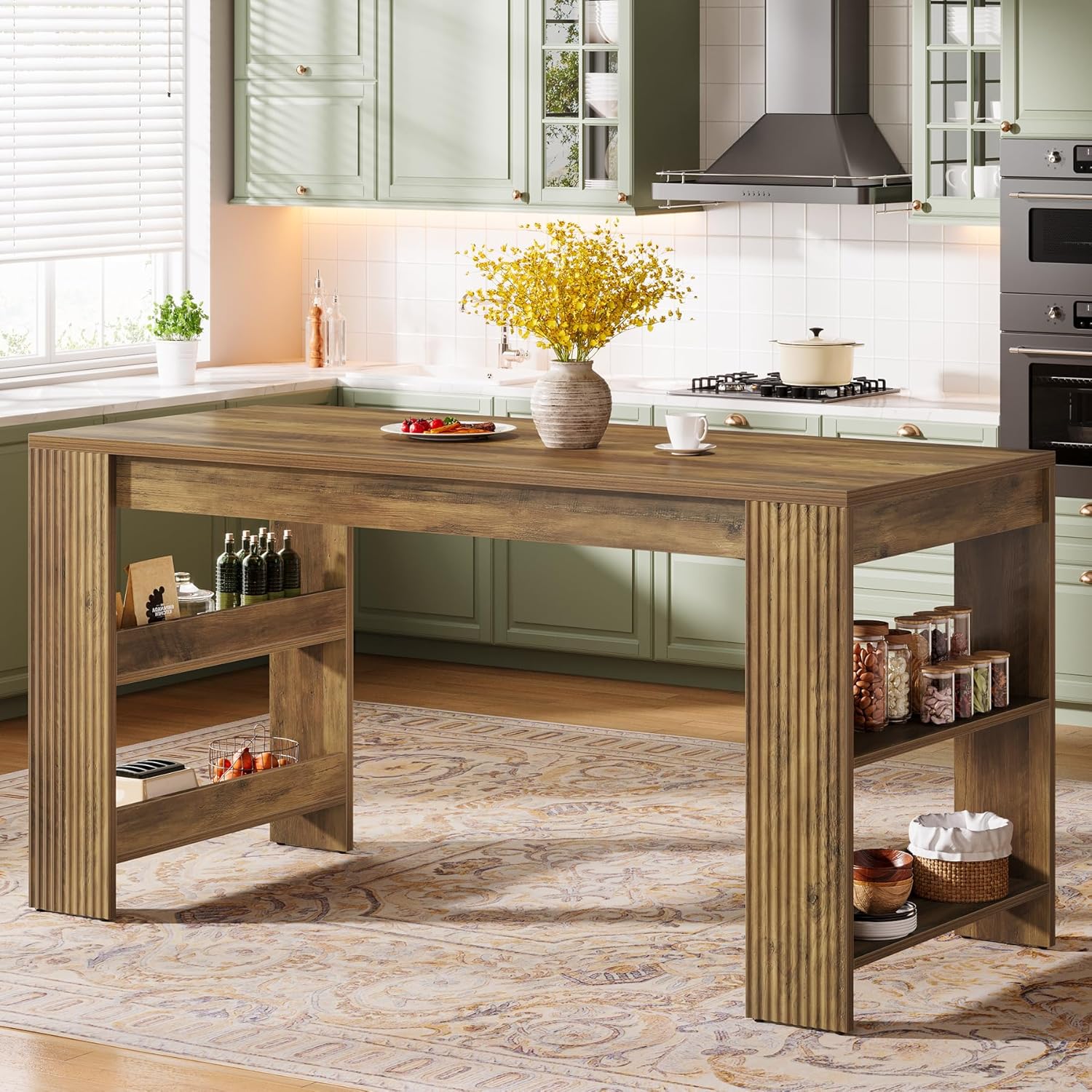 63-Inch Kitchen Island with St - Home Bar Shelves reseña y precio