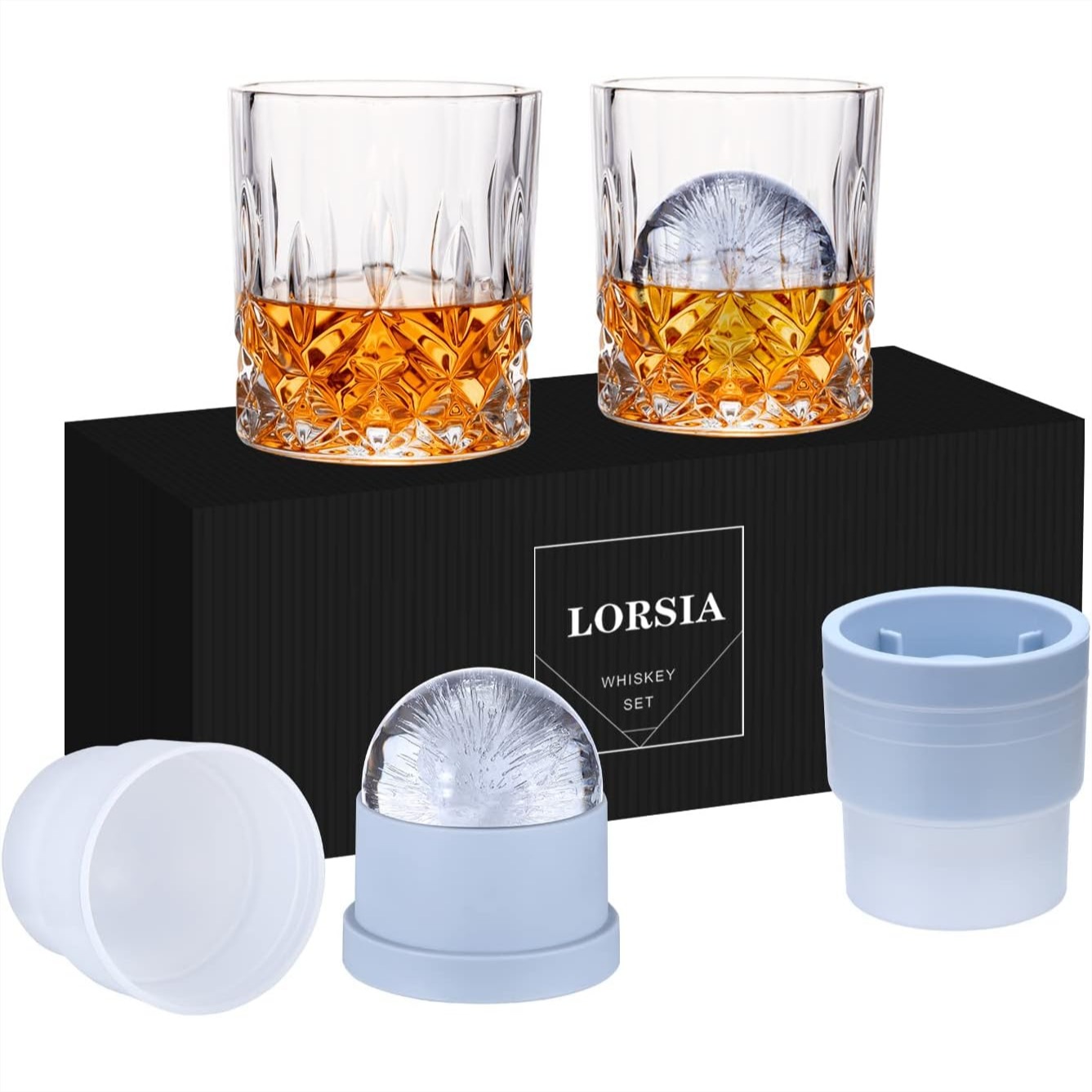 Whiskey Rocks Glass Set of 4 w - Old Fashioned Glass reseña y precio