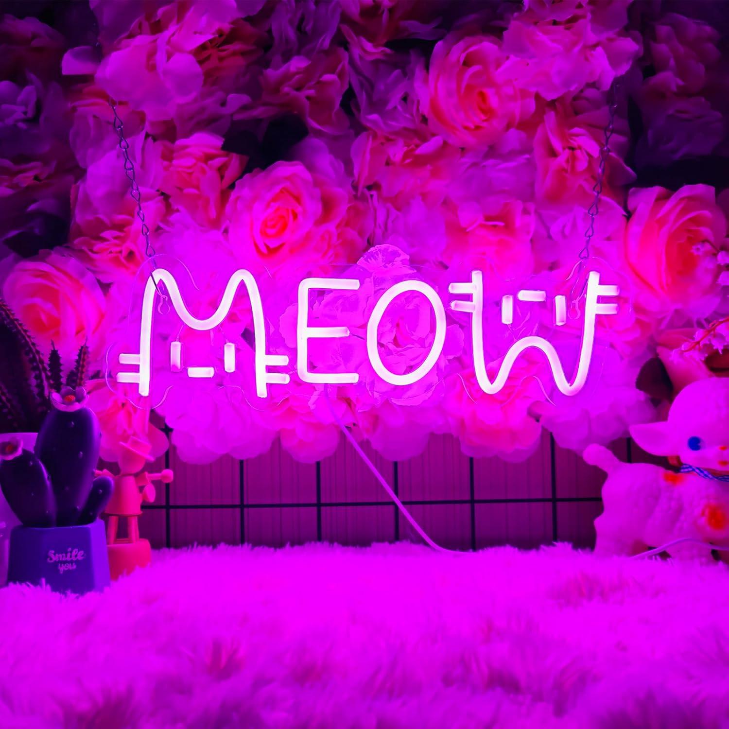 Meow Neon Sign Cat USB Powered - Home Bar Signs reseña y precio